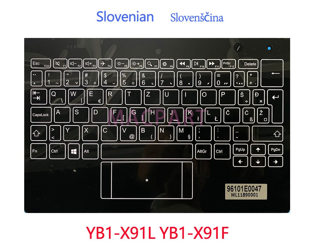 Original Keyboard for 10.1&quot; Lenovo Yoga Book Yogabook YB1-X90L YB1-X90F YB1-X91L YB1-X91F X90 X91 Palmrest Topcase Cover: X91  Slovenian