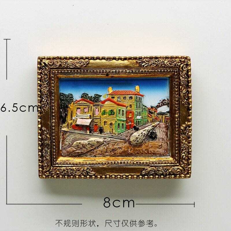 Verdensberømt maleri van gogh maleri billedramme 3d køleskabsmagneter stjernehimmel solsikke siesta køleskab klistermærker: Arles hjem