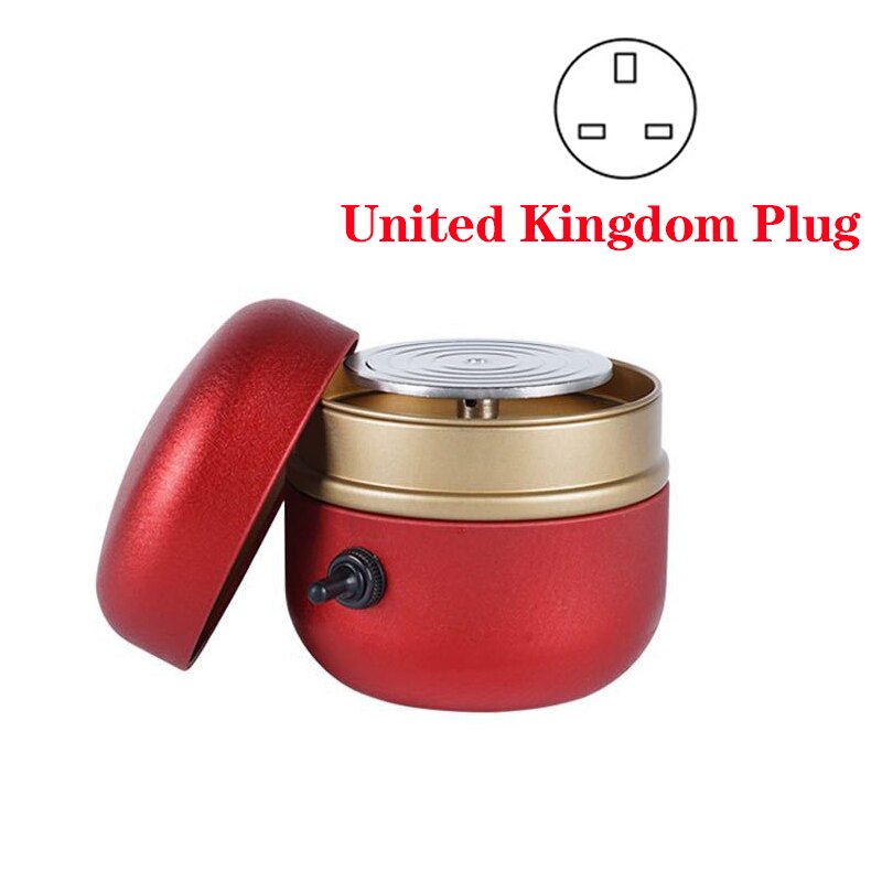 Mini Drawing Machine Electric Pottery Wheel Machine Small Pottery Forming Machine with Tray for DIY Ceramic Work Clay Craft: Red British plug