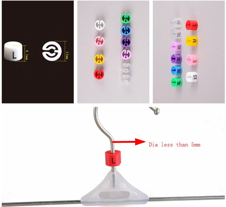 200pcs Multicolour Hanger Sizer Garment Markers "XS-6XL" Plastic Clothing Size Marker Tags