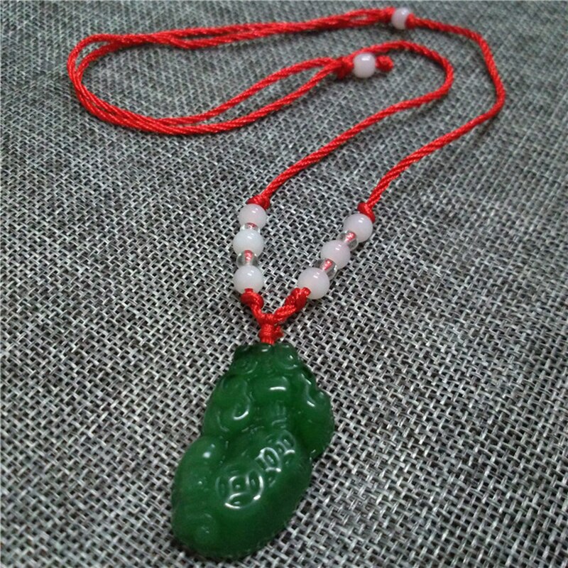 Vrouwen Lucky Charm Ketting Classic Wit Groen Ketting Boeddha Ronde Hanger Koppel Verstelbare Rood Touw Ketting Sieraden