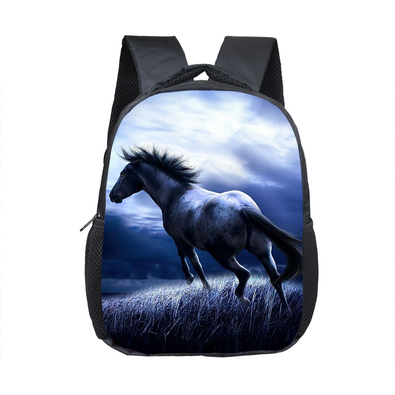 Krieg Pferd Rucksack Jungen Mädchen Kinder Schule Taschen Cartoon Pony Kindergarten Schule Rucksäcke Baby Kleinkind Tasche Kinder BookBag: 12JM22cw