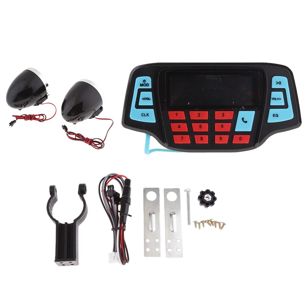 USB Bluetooth Waterproof Motorcycle Audio Radio Sound System Stereo Speakers