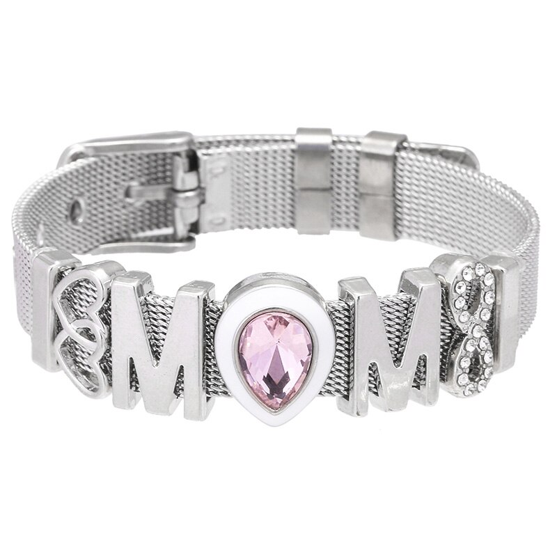 Baopon bedel sieraden zilverkleurige roestvrijstalen mesh armbandenset eenhoorn toren fijne armbanden voor vrouwen: M007