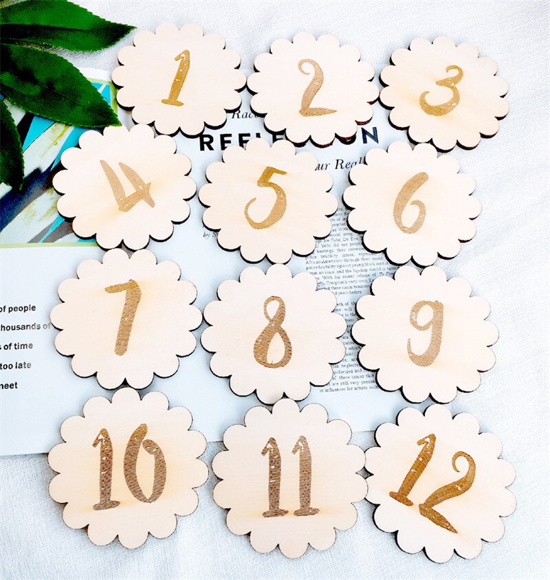 Scandinavische Stijl Houten Baby Verjaardag Gedenkteken Milestone Kaart Pasgeborenen Fotografie Props Accessoires Foto Schieten Photographyprops: Style A