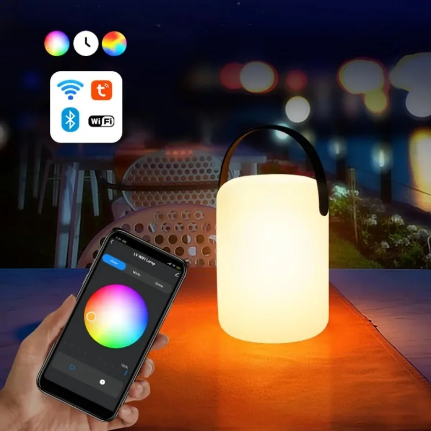 Kleurrijke Draagbare Tuya App Afstandsbediening Rgb Led Outdoor Waterdichte Camping Boek Lamp Sfeer Licht Feest Decoratie Licht Licht