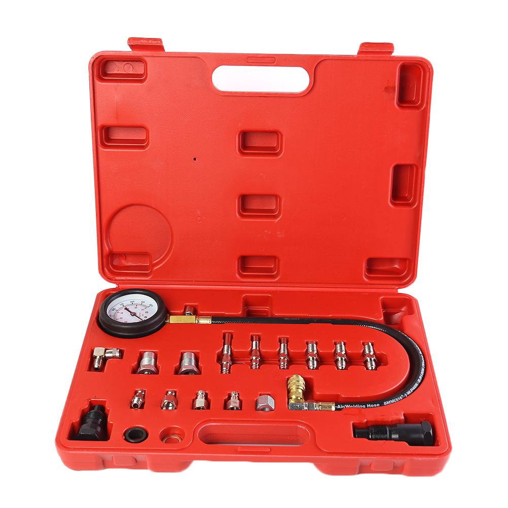 Compression Tester Kit with Pressure Gauge and Adapters for Diesel Engine Cylinder 3-inch Diameter Side with Deflation Button