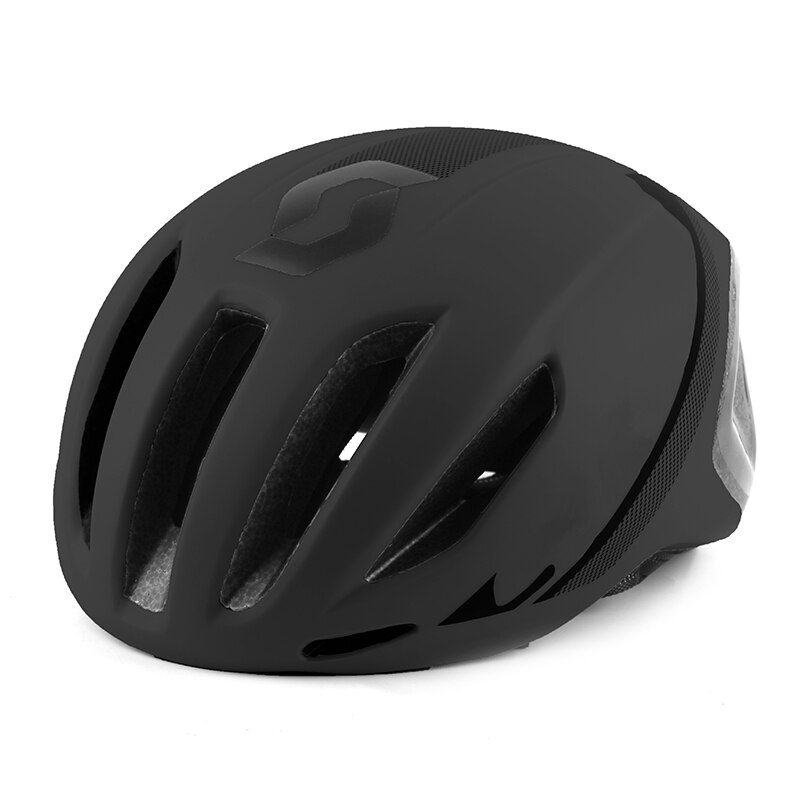 Rød cykelhjelm landevejscykelhjelm aerohjelm voksne mænd triathlon tri race cykel tt hjelme casco ciclismo bicicleta hombre: Sort