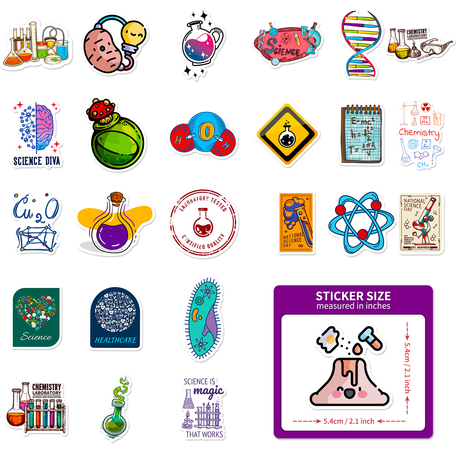 10/25/50 stk. kemiske laboratoriegraffiti klistermærker til gør-det-selv scrapbog papirvarer vandflaske telefon bærbar computer guitar klistermærker