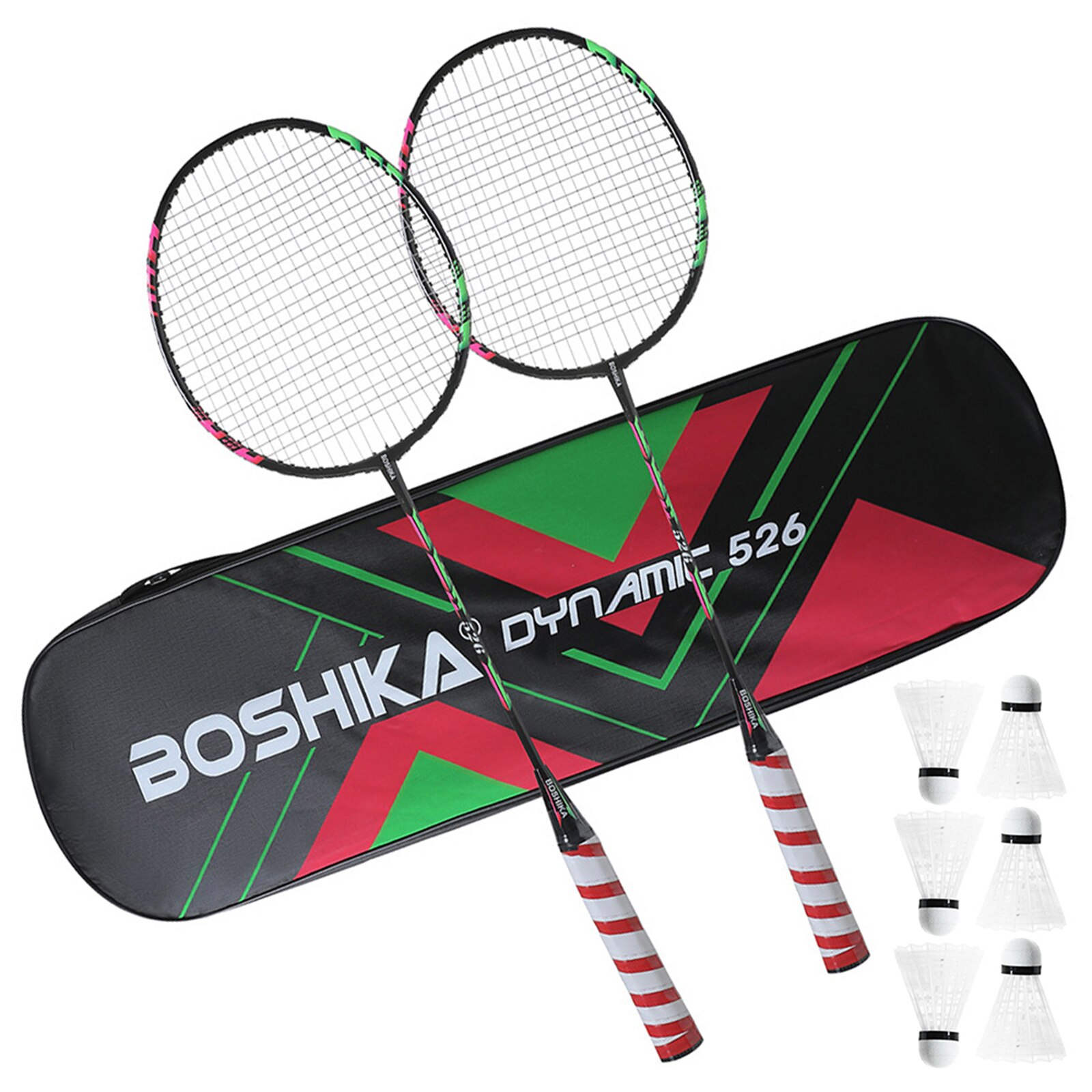 Badminton Racquet Durable Badminton Racket Set for Adults with 6 Shuttlecocks and 1 Carrying Bag