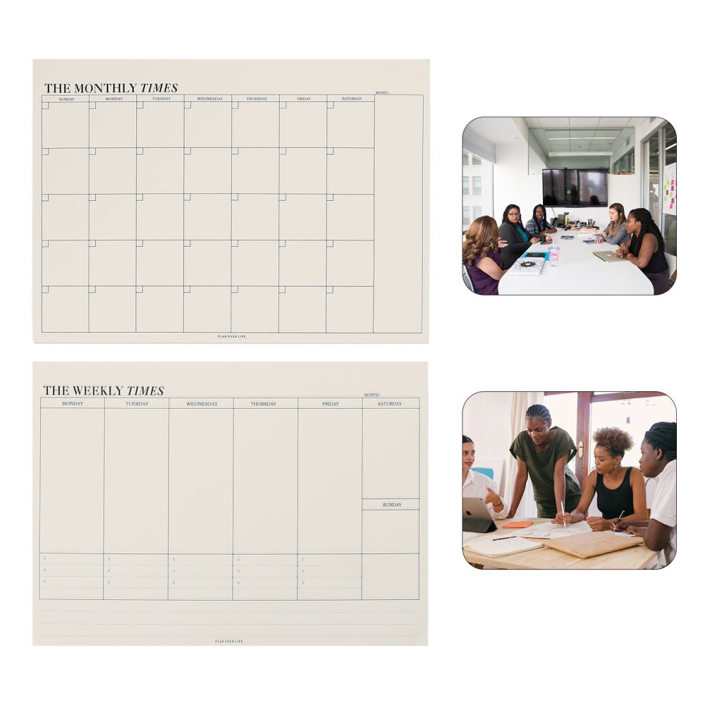 2pcs Agenda Noting Book Planner Weekly Monthly Planning Time Management Notepad