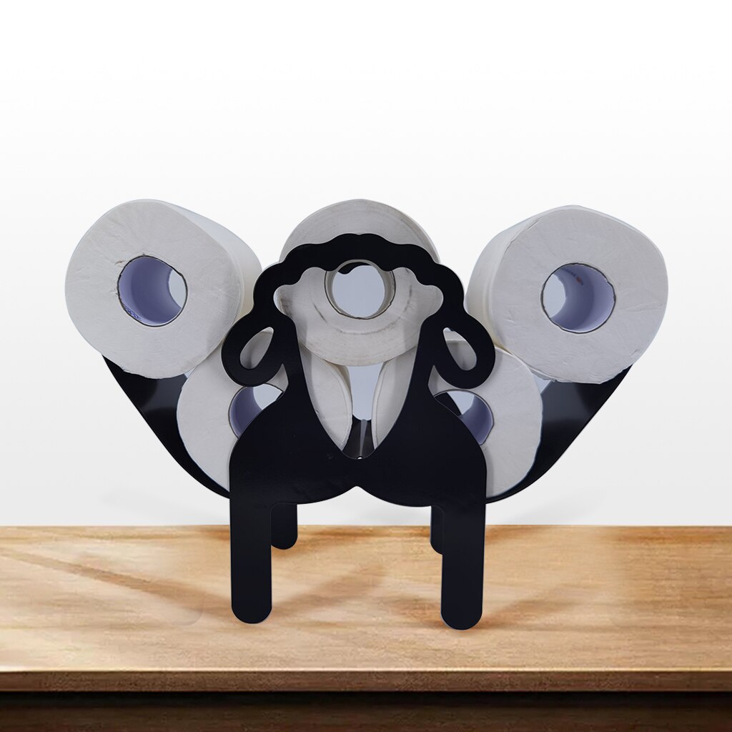 Novelty Toilet Paper Roll Holder Standing Organizer Home Metal Art Decor Suction Cup Tissue Box Dispenser Tissue Box