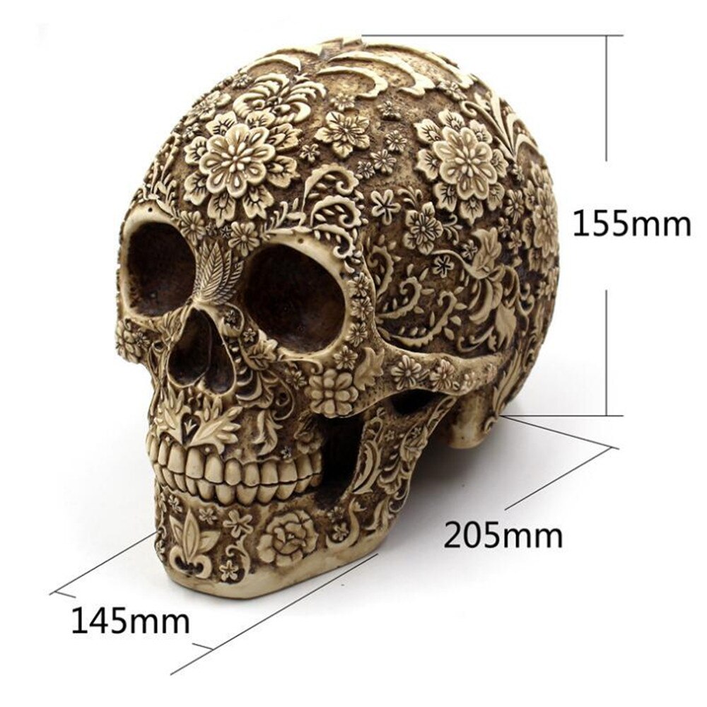 Skull Model Statue Gothic Sculpture Handicraft Horror Home Halloween Decoration Human Model Art 301-0732