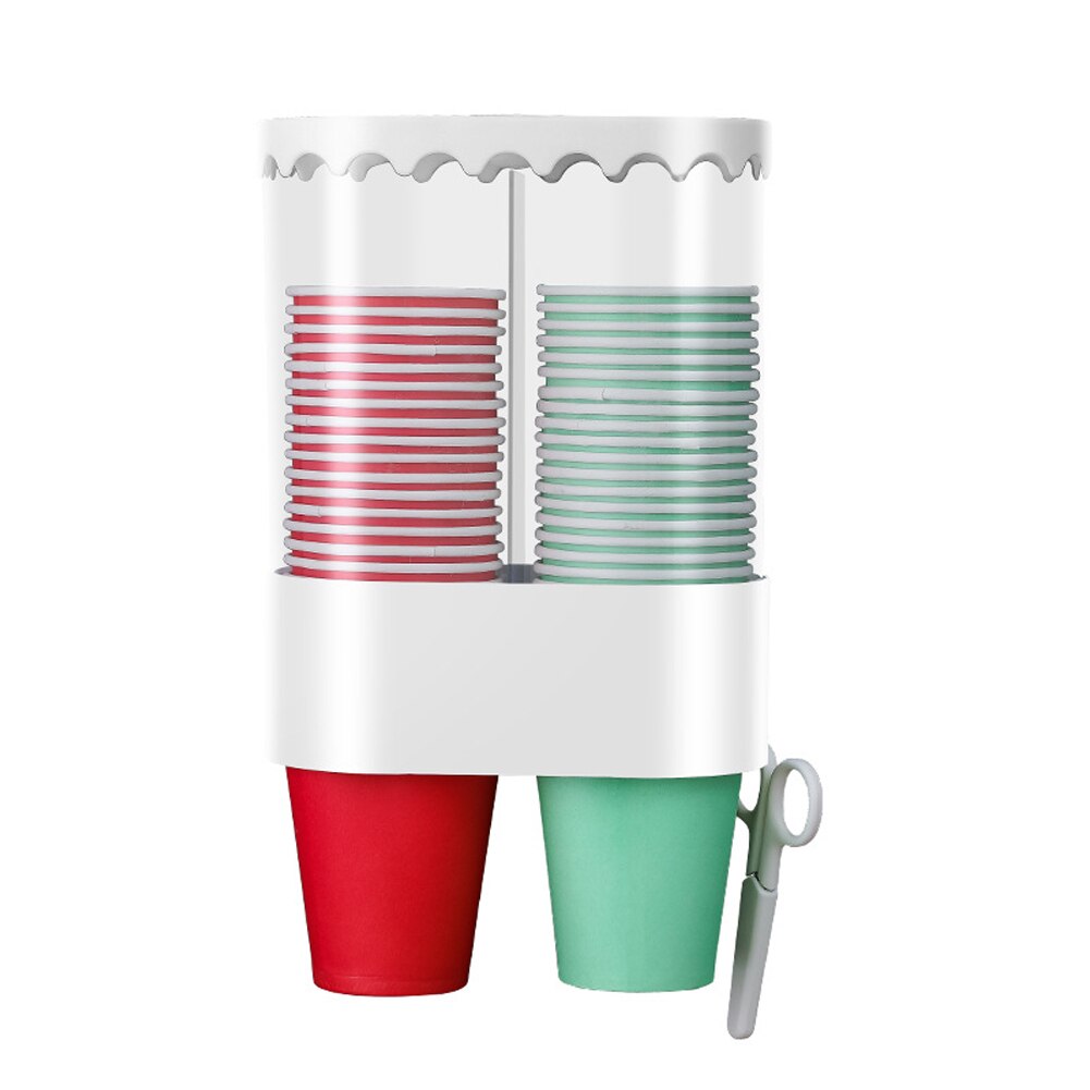 Plastic Wall Mounted Remover Container Shelf Home Office Disposable Cup Dispenser Holder Large Capacity Dustproof Storage Rack: B