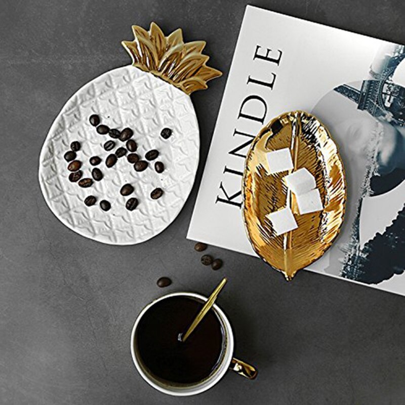 ananas di Stoccaggio in Ceramica Vassoio ananas Gioielli pallet Cibo pallet di Frutta Secca Piatto di Casa Decorazione Piatto bianco