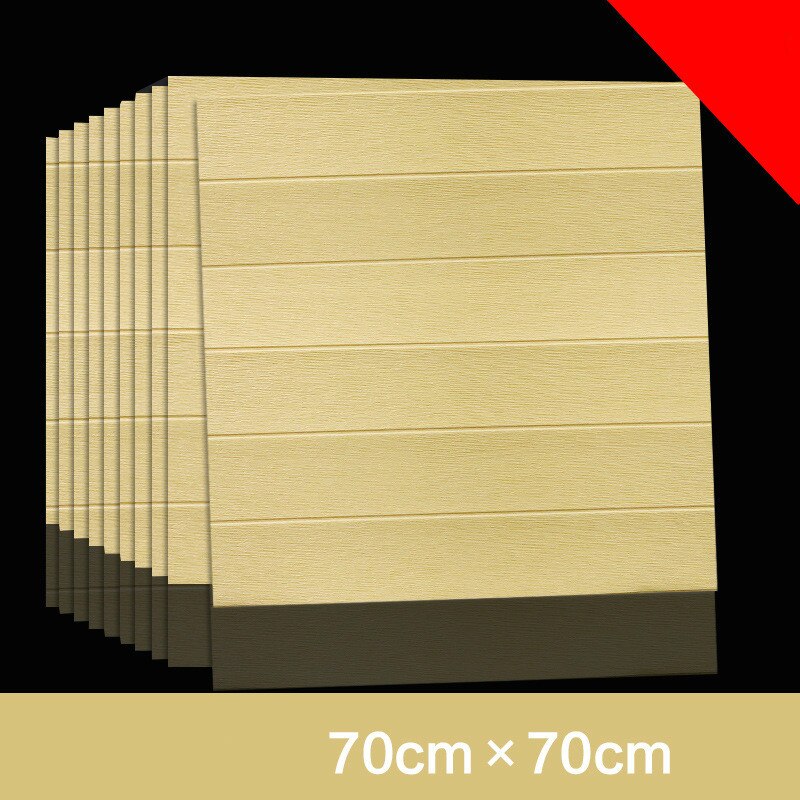3D Stereo Wall Stickers Waterproof Moisture Proof Mildew Foam Wallpaper Self-adhesive Decorative Ceiling Wood Grain Stickers: B