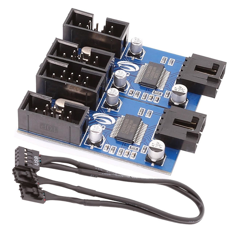 9 Pin USB Header Extension Cable Card Desktop 9-Pin USB HUB USB 2.0 9 Pin Connector Adapter
