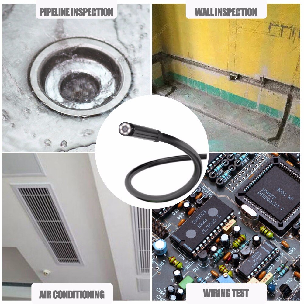 1200P 8mm Lens WiFi Connection Iphone Android Camera Inspection Endoscope Windows USB Endoscope Led Light Waterproof Borescope