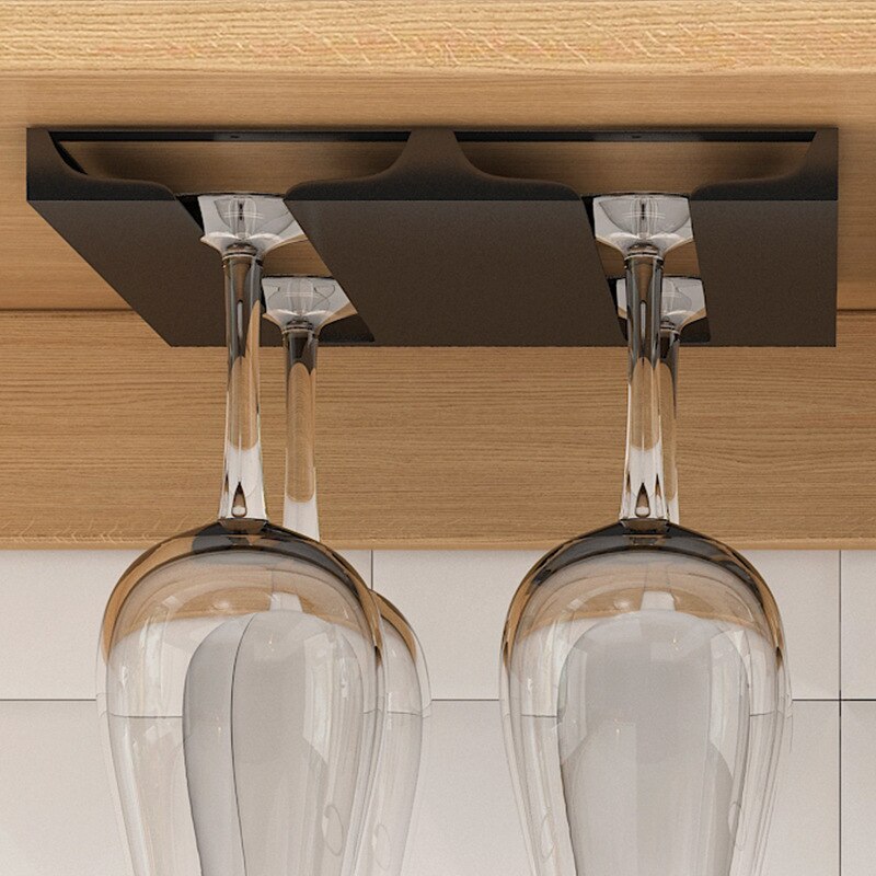 Japanese Metal Wine Glasses Storage Rack Under Cabinet Hanging Glass Holders Coffee Mug Hanger Kitchen Organizer Bar Tools