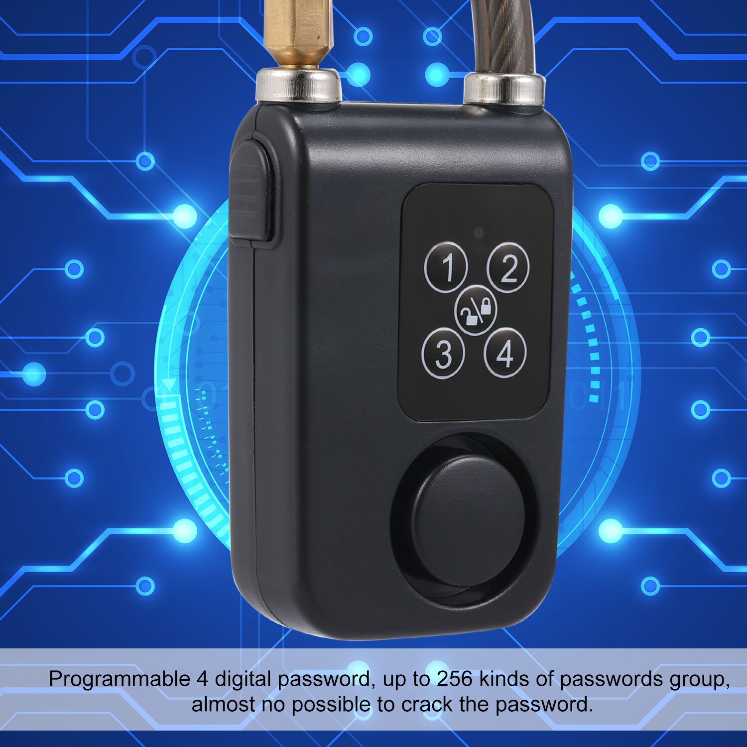 Keyless Password Lock Wireless Remote Control Lock 80CM Steel Chain Anti Theft Alarm Lock Digital Smart Lock for Bicycle