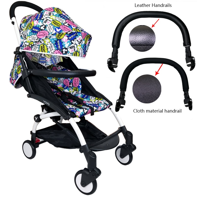 Bébé landau barre main courante Oxford tissu & PU cuir chariot accoudoir bébé poussette accessoires pour Babyzen yoyo yoya babytime chariot