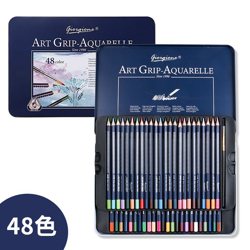 Juego De lápices De acuarela GIORGIONE, Lapices triangulares De madera, lápices De Colores para dibujar, juegos De arte, útiles escolares De Colores: 48 colors
