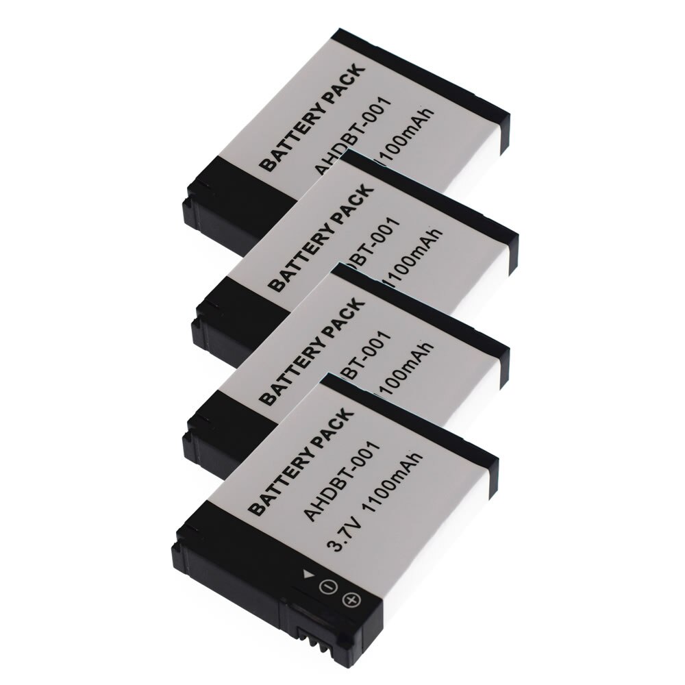 Batterie Li-Ion 2X AHDBT-001 002 pour GoPro Hero 1 2 Go Pro 1080p 960 NIB ABPAK-0014 caméra: 4 Battery