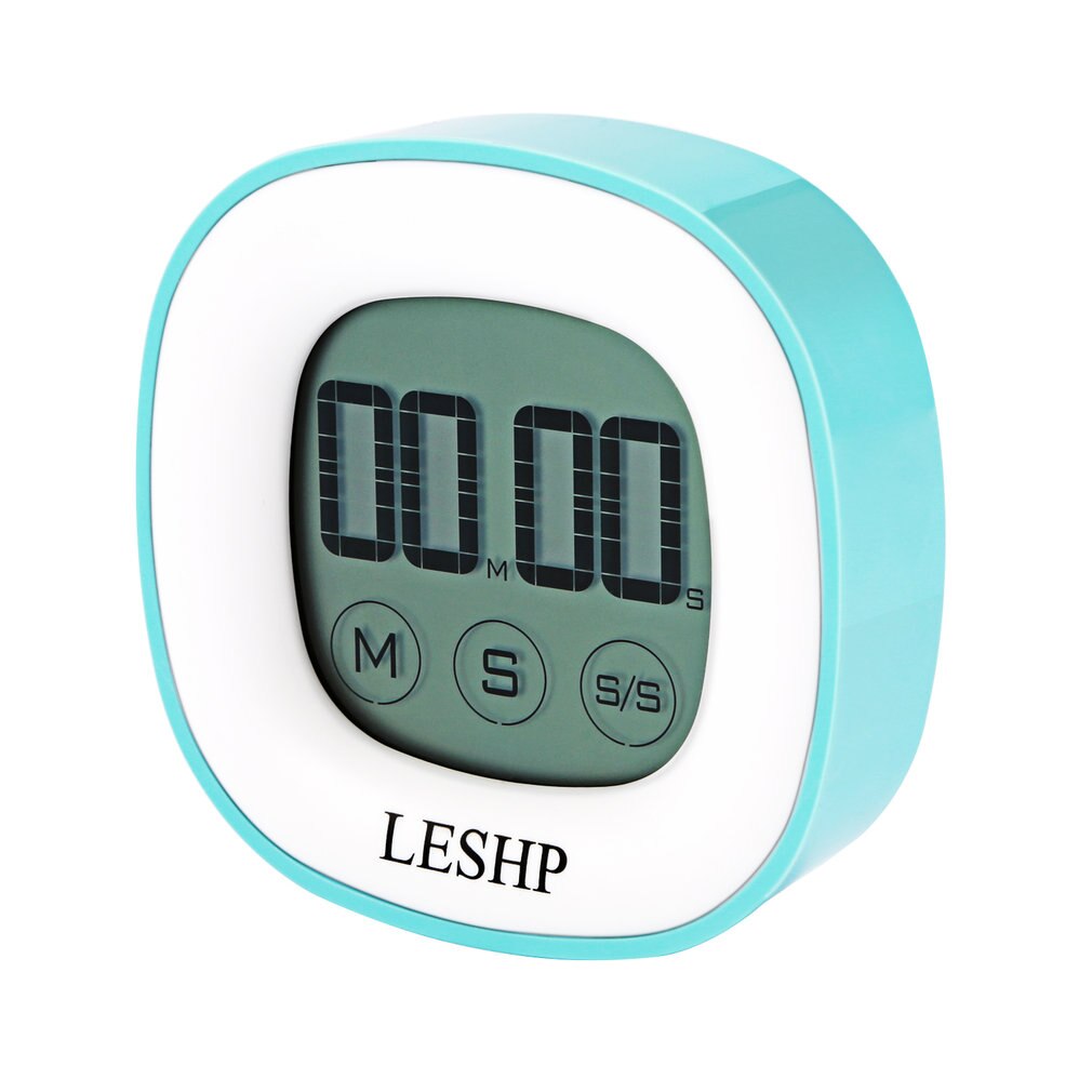 Leshp Vierkante Tastbaar Lcd Digitale Scherm Led Backlight 4 Cijfers Display Digitale Magnetische Terug Keuken Timer Countdown Timer
