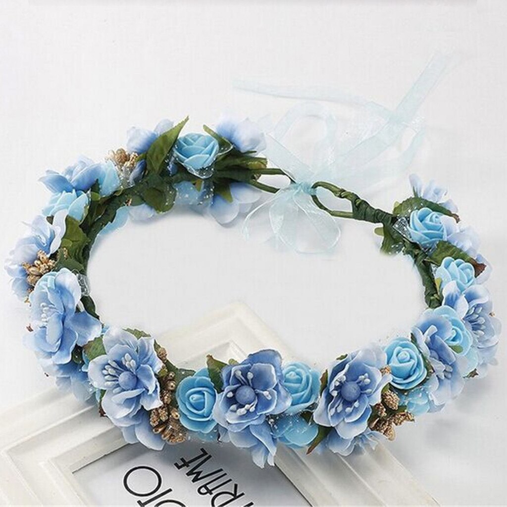 Ladies Bridal Flower Hair Circle Wedding Accessories Red Rose Hairpin Hair Jewelry weddings accessoire Bruids hoofddeksels