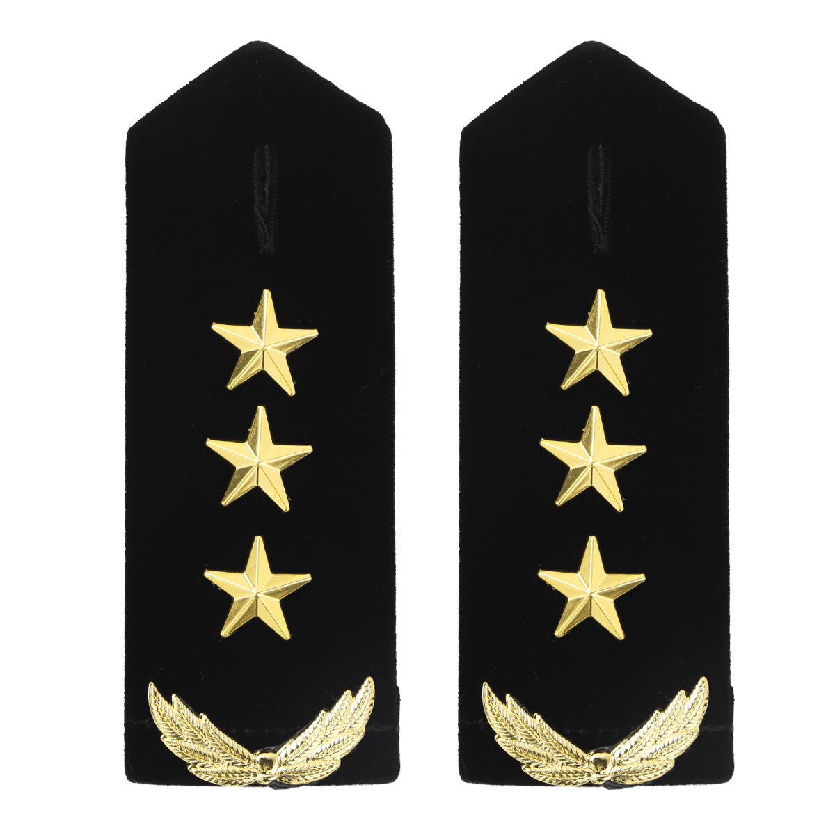 1 Paar Professionele Airlines Pilot Epaulet Gold Metal Bar/Ster/Tarwe Diy Epauletten Universele Sailor Kleding Schouder Board badge: Black A Three