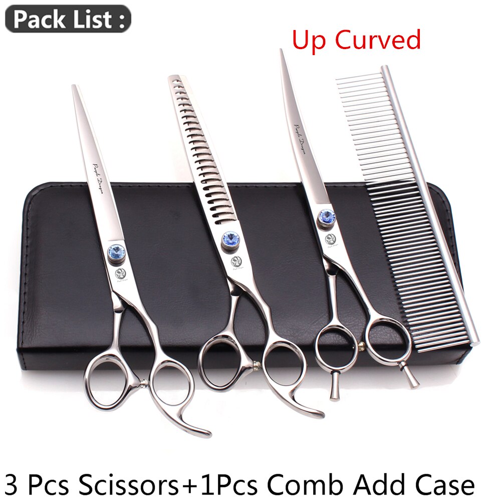 Pet Scissors Purple Dragon Brand 8" Japanese 440C Thinning Shears 3004# Dog Hair Scissors Pet Scissors Set Add Bag: 3004 Yin U4-7N