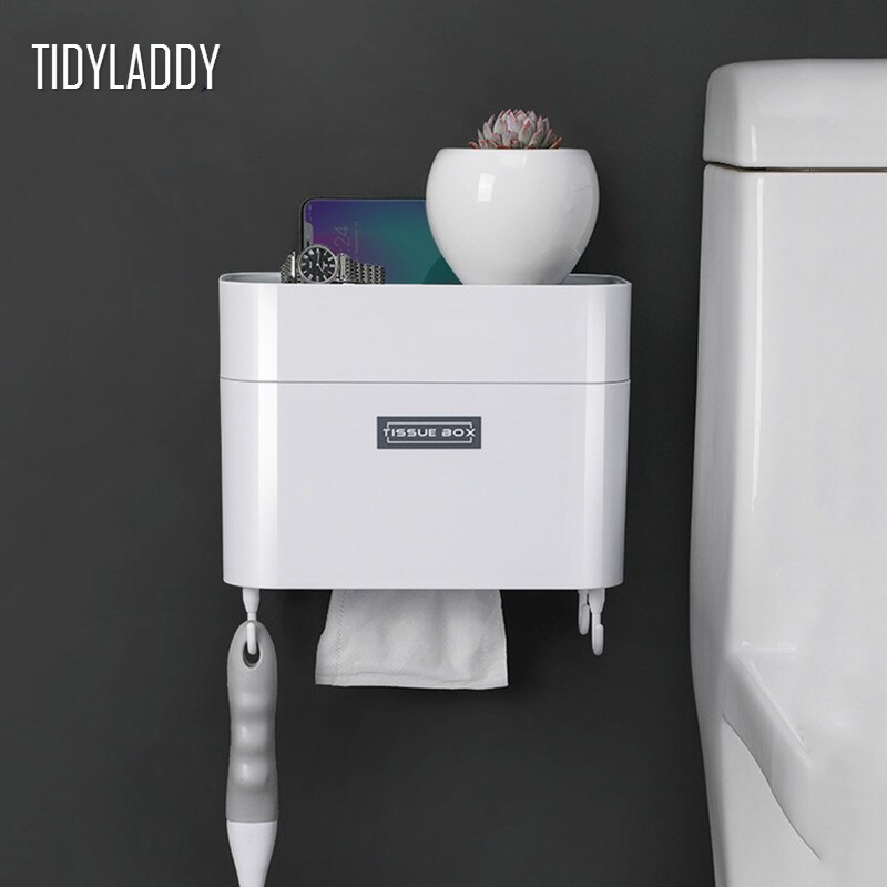 Toiletpapierhouder plank met haak waterdichte houder voor toiletpapier toiletpapier opbergdoos badkameraccessoires