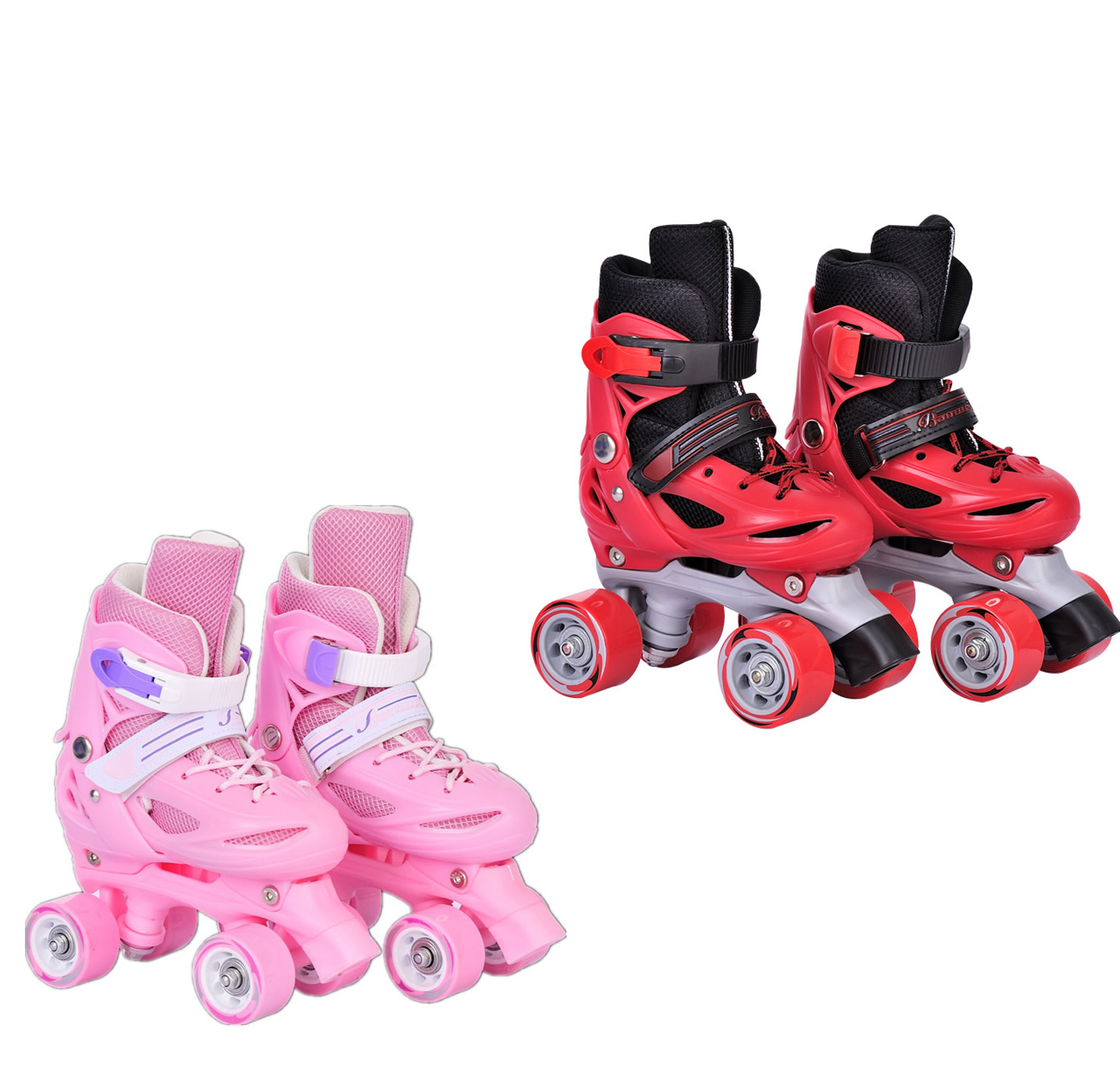 Meisjes Jongen Kids Kind Verstelbare Quad Rolschaatsen Schoenen Schuiven Sneakers 4 Wielen 2 Rij Lijn Outdoor Schaatsen Schoenen Voor beginner