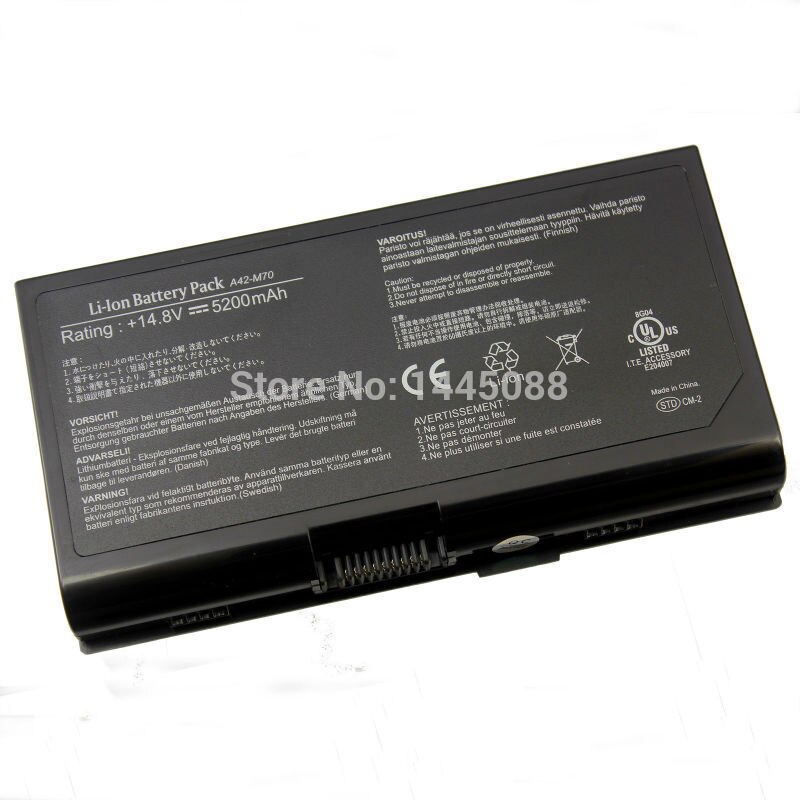 A42-M70 14.8V 5200mAh 8 cell laptop battery M70 for Asus M70 M70SA M70VM M70V G71 G71V G71G G71VG G71GX N70SV N90SV X71 X72