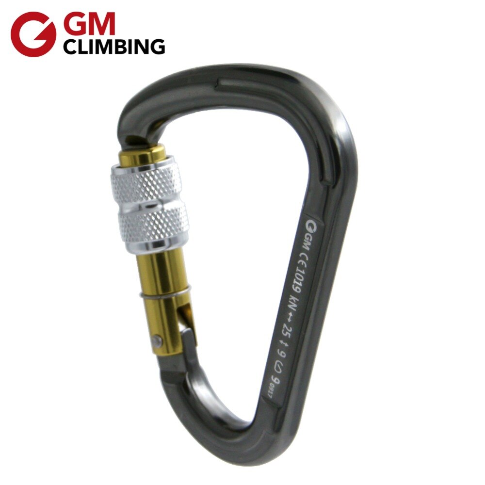 Mosquetão de escalada gm, trava de segurança, equipamento de resgate e escalada, 25kn hms