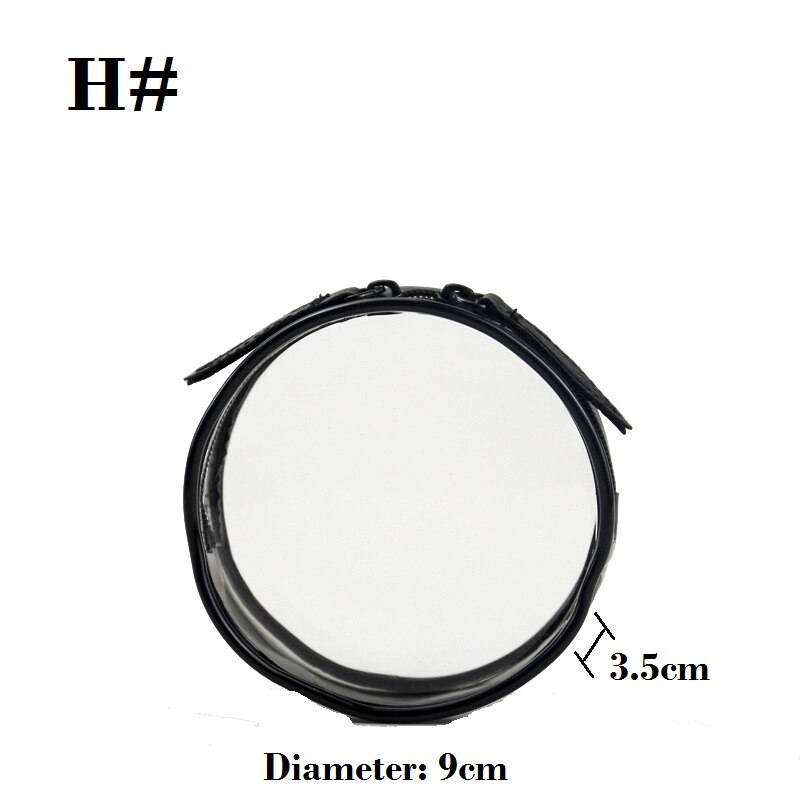 Sac cosmétique Transparent variétés tailles fille sacs de maquillage poche à glissière claire; grand, moyen, petit, Mini; cercle, carré,: H