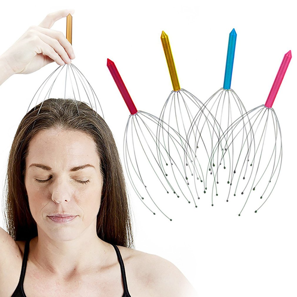 Gancho de masaje para la cabeza, gancho de masaje para el cuero cabelludo, gancho de masaje relajante para el cabello, calmante para el cerebro, novedad de