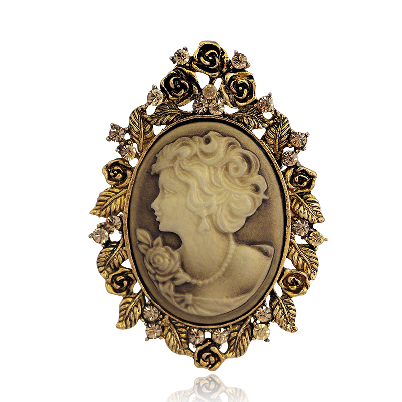 Estilo Vintage victoriano camafeo de Reina antiguo boda belleza broche Pin joyería