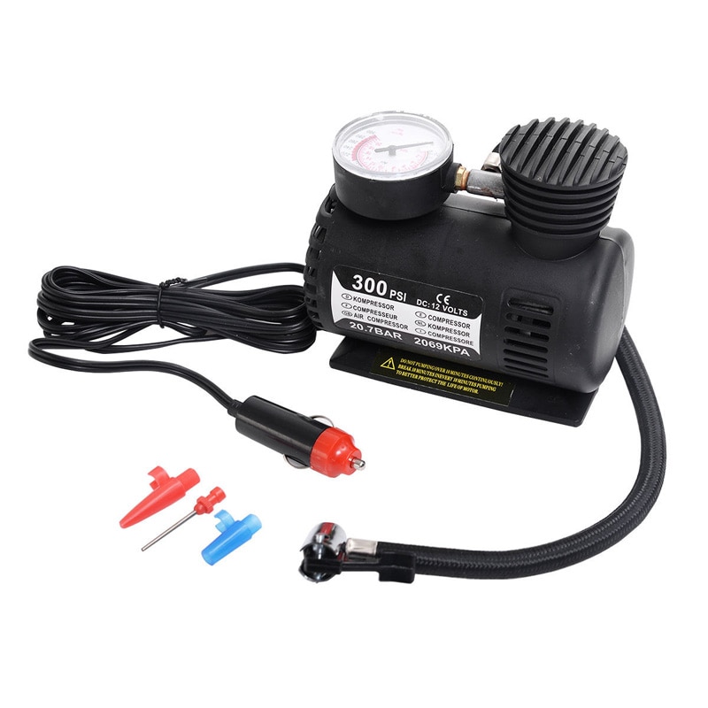 300 PSI Mini Air Compressor 12V Car Auto Portable Pump Tire Inflator w/gauge NJ88