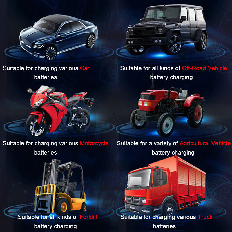 12V 8A Car Battery Charger Power Pulse Repair Chargers Wet Dry Lead Acid Battery-chargers Digital LCD Display