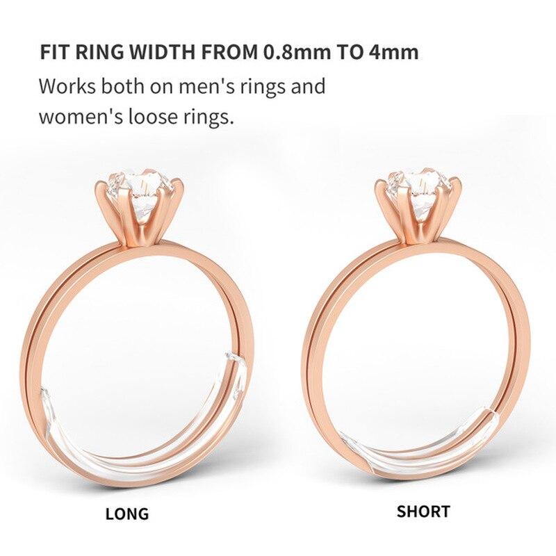 8pcs/set Silicone Invisible Ring Size Adjuster Transparent Ring Adjuster Reducer Ring Sizer Fit Any Rings
