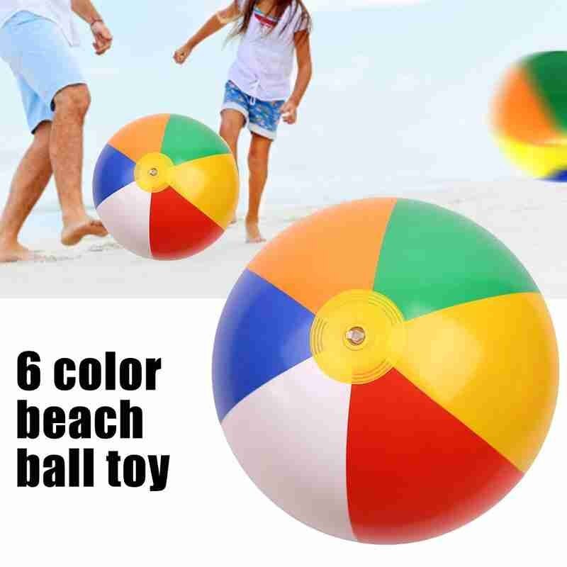 Summer Outdoor Inflatable Beach Ball Toy Fun Outdoor Beach Swimming Play Water 6-color Inflatable Ball Toy 12/14/16/20/25 Inches