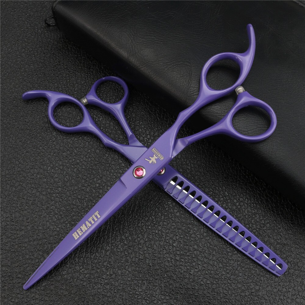 7 inch pink family hairdressing scissors hair scissors Japan 440C cutting and Thinning scissors set