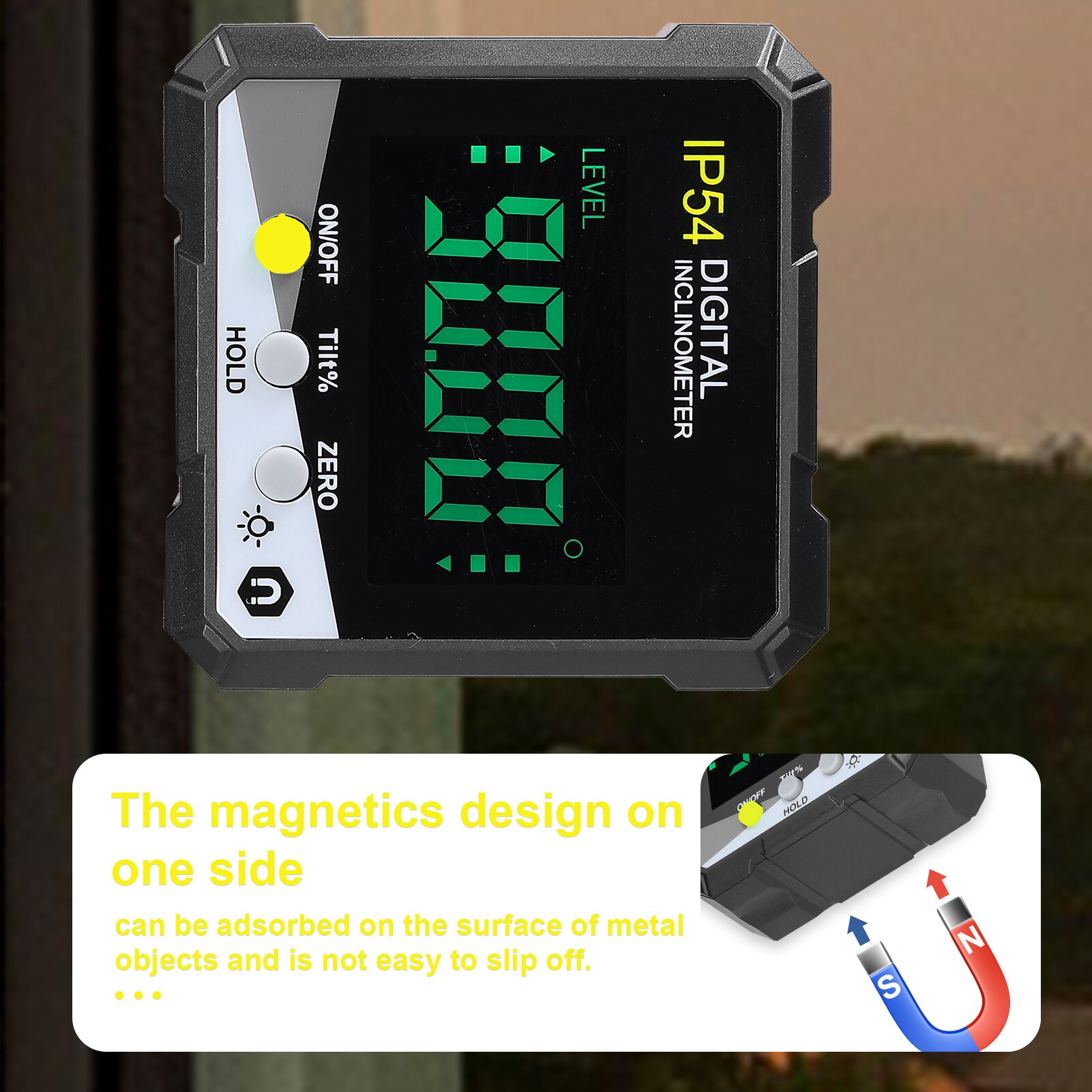 IP54 4*90° Multifunctional Digital Inclinometer LCD Backlight Protractor Slope Meter Digital Angle Ruler Portable Protractor
