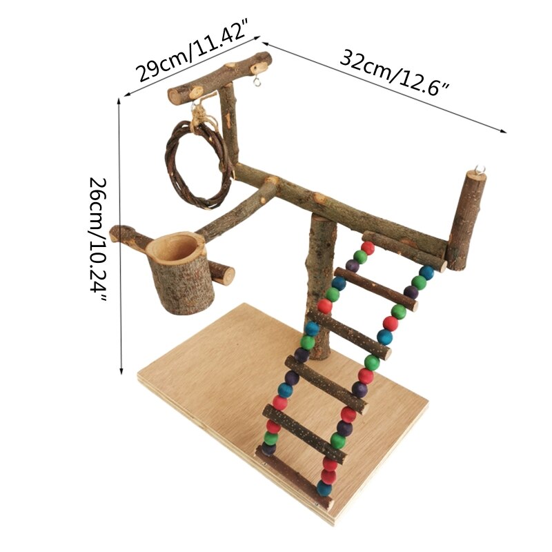 Bird Toy Activity Parrot Play Stand With Feeder Cu... – Grandado - Standalone Exercise Bird Activity
