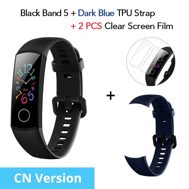 Huawei Honor fascia 5 Versione Globale smartband AMOLED Huawei smartwatch cuore rabbia ftness sonno tracker nuoto sport trakcer gps: CN N Dark Blue