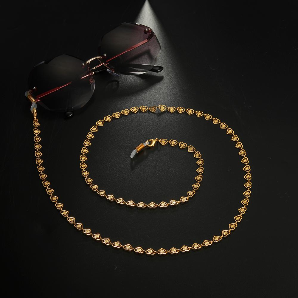 Skyrim Hart Lanyard Bril Kettingen Vrouwen Goud Kleur Anti-Slip Ketting Zonnebril Lezen Brillen Strap Touw Eyewear Cord