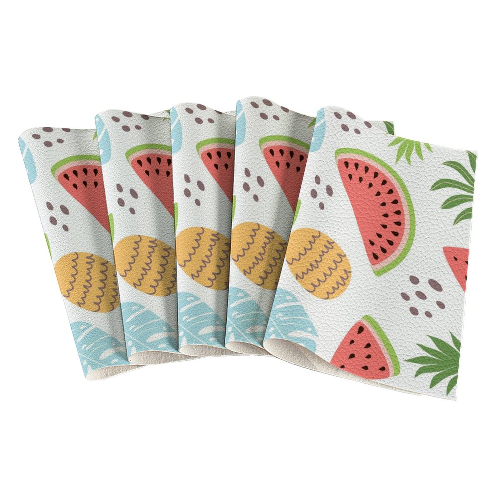 Good-Looking Fruit Printing Lychee Pattern Leather Fabric Hair Accessories Bow Knot Shoes Crafts 22X30cm: Lichee Pattern-12