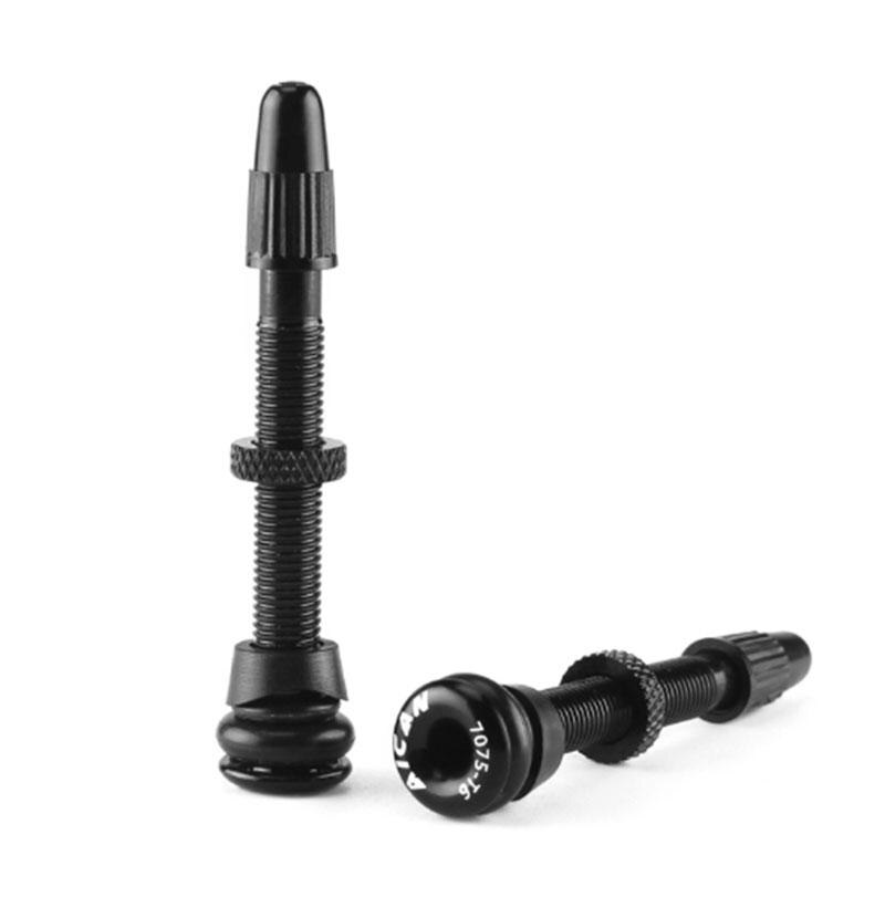 Kleppen Voor Fiets Tubeless Presta Ventiel 58mm Aluminium Geen Buizen Bike Frans Ventiel Adapter Fiets Ventiel core Cap: Black