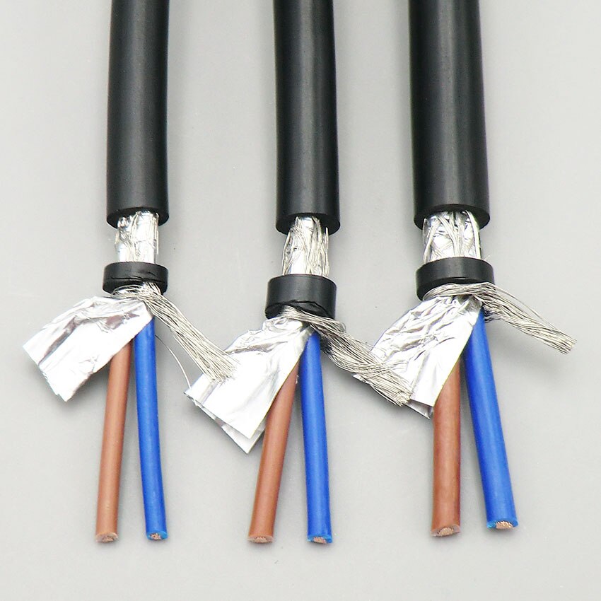 Afskærmet wire kappe kabel 2, 3, 4 kerne 1.5 mm² med rent iltfri kobber dobbelt skærm signal kontrol ledning rvvp